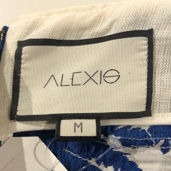 Alexis Lodi Blue and White Palm Jacquard Skirt - Picture 8 of 9